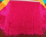 Fluorescent color high quality OEM rayon fringes for latin dress decoration