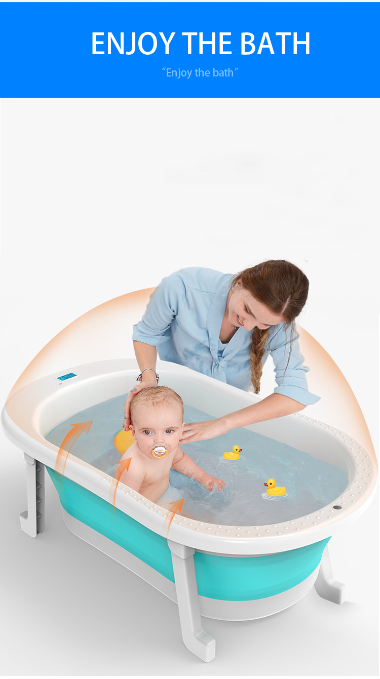 OEM/ODM Foldable Infant Bath Tub With Temperature Sensing Safe And Stable