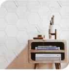 Hexagon Mable Look 200X230mm Living Room Porcelain Floor Tile