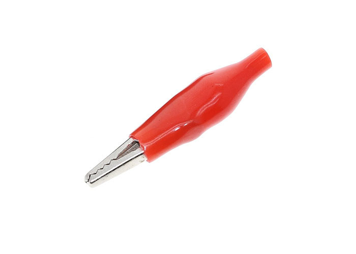 28MM Red Electronic Components Metal Alligator Clip With Plastic Boot Rated