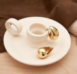 Women Earrings Gold Open Hoop C Shape 14K Gold Filled Small Boho Beach Simple