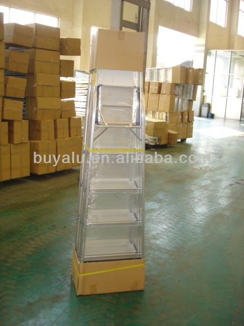 Two Sections Aluminum Extendable Ladder Silver Anodized Industrial Ladders