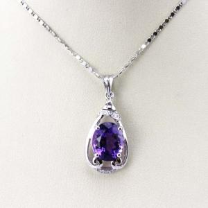 Quality 925 Silver Jewelry 9mmx11mm Amethyat Cubic Zircon Pendant(PSJ0406) wholesale