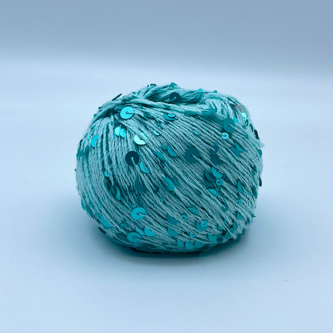 1/2.3NM 55% Cotton 45% Polyester Sequin Yarn Crochet Paillette Yarn For Bag Clothing Knitting