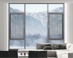 Grey Aluminum Swing Window High Ventilation Casement Windows Open Outward