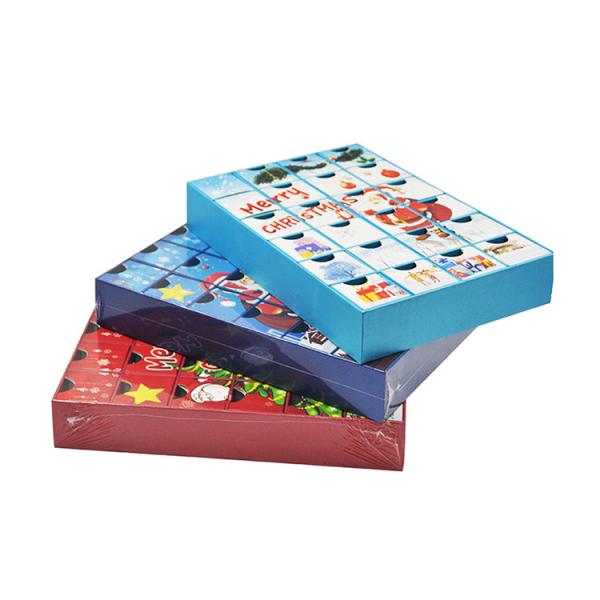 Gift Paper Cardboard Christmas Candy Box Luxury Drawer Chocolate Advent Calendar