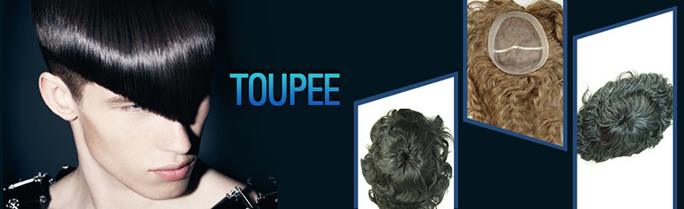 French Lace with Pu Coating Men's Toupee Brazilian Virgin Hair Black Color