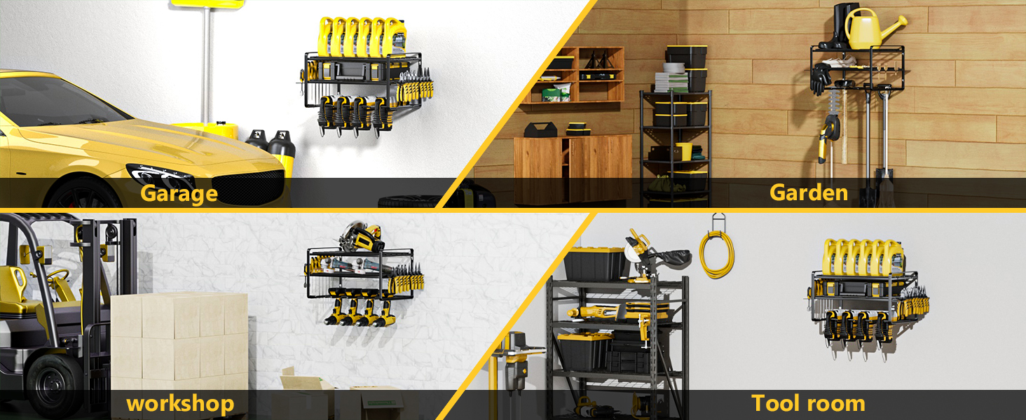 Effortless Wall Mount Storage Solution for Power Tool Organization in Garage