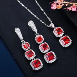 Quality Jewelry Set for Wedding Party Crystal CZ Zircon Ring Earrings Bracelets Necklace Jewelry Set wholesale