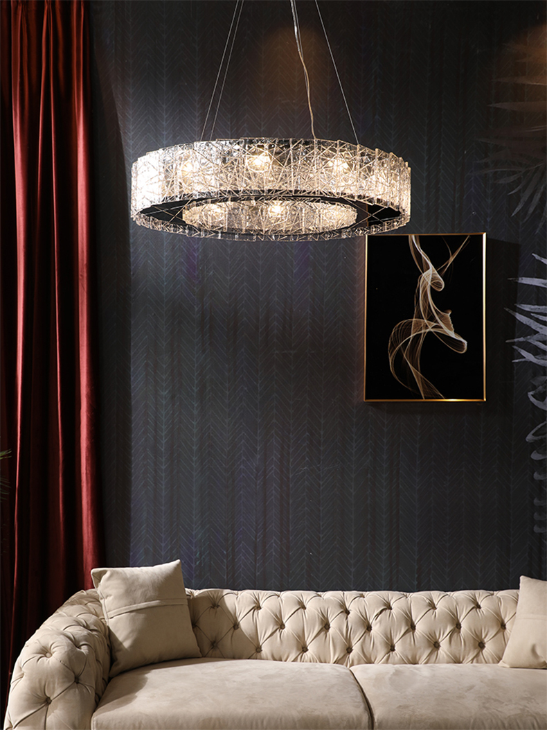 Modern Crystal Chandelier Lighting Art Decor Round Suspesion Luxury Chandelier(WH-MI-448)