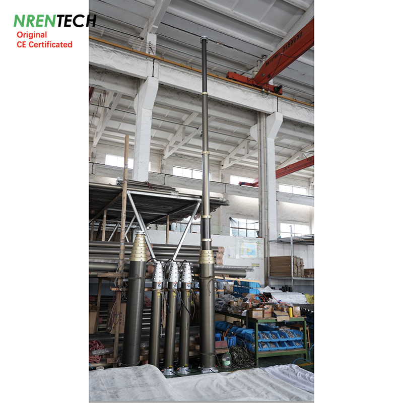 12m Non-Lockable Pneumatic Telescopic Mast For Mobile Telecommunication Antenna Tower