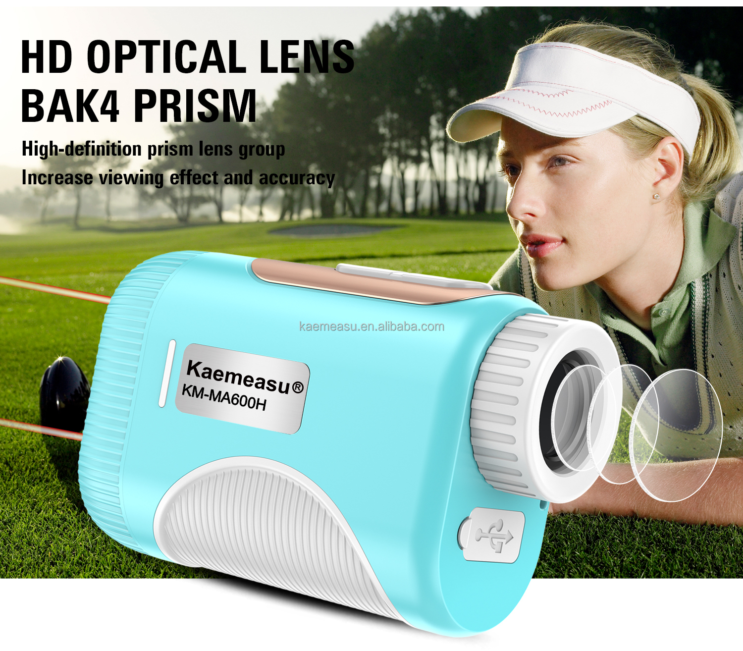 Rechargeable Battery Powered 1200m Golf Laser Rangefinder 6.55X Magnification Industrial Grade OEM 92*58*35mm