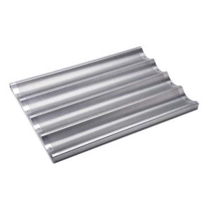 Quality 4 slotted aluminum french bread baking pan baguette baking tray for bar or bakery or restaurant wholesale