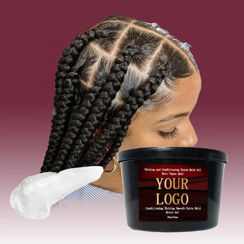 Private Label Braiding Edge Control Hair Gel Hair Wax No Flaking twist Neat Braid Conditioning Shining Hair Gel Edge Control Gel