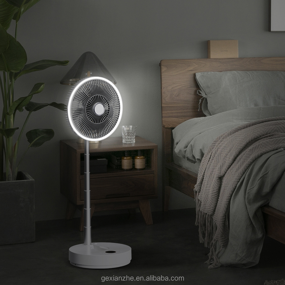 220V Adjustable Powerful Rechargeable Floor Standing Electric Fan with Remote Control