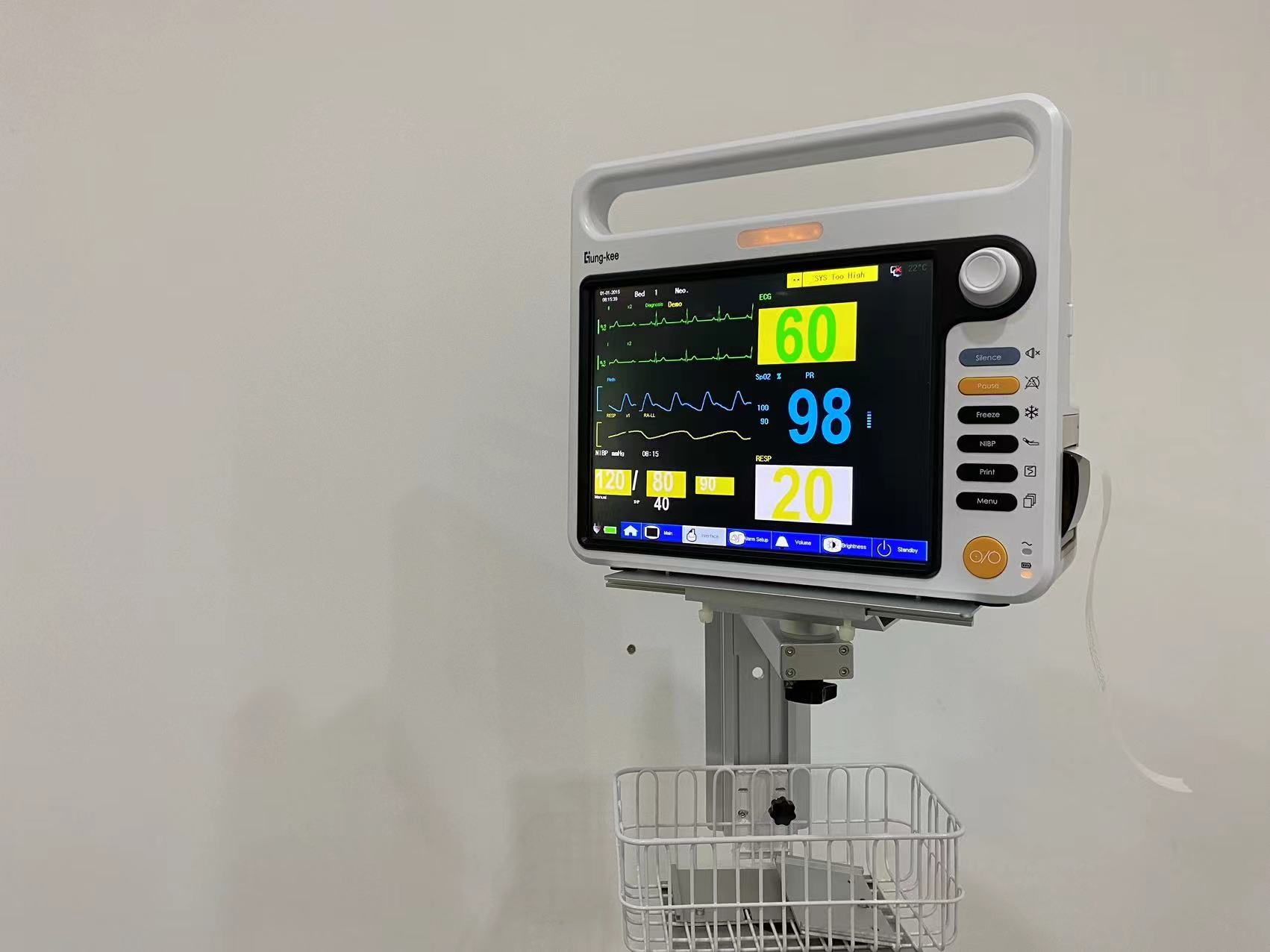 ICU Cardic Monitor Wall Mounting Bracket Fixed on the wall