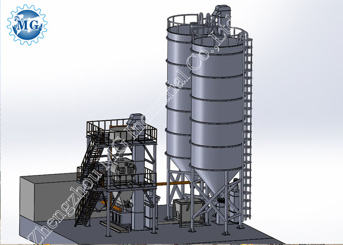 PLC Control Dry Mix Mortar Plant Tile Adhesive Making Machine 60 - 80kw Power