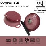 Purple Enamel Coated Cast Iron Casserole With Lid No seasoning