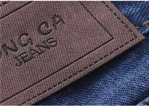 Quality Logo Printable Embossed Leather Patches With Leather Clothing Labels wholesale