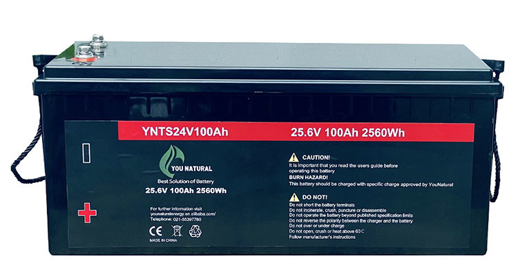 24V LiFePo4 Battery 3000 Cycles Long Cycle Life 2560wh 100ah Rechargeable Lithium Ion Batteries