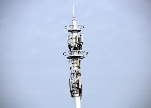 Quality Cell Phone Monopole Telecommunications Tower , Monopole Cell Tower With Slip Joint wholesale