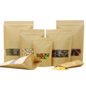 Quality Matte Glossy Kraft Paper Stand Up Pouches Gravure Printing wholesale