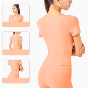 Quality Light Nuls Sexy V Neck Running T Shirt Yoga Women's Short Sleeve Athletic Tops wholesale