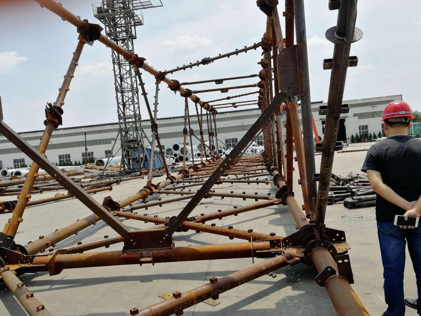 Electricity Transmission Line Steel Towers , 10KV - 1000KV Steel Tube Tower