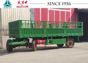 Quality Green Color 20ft 2 Axle Flatbed Truck Trailer Drawbar Trailer With Side Wall wholesale