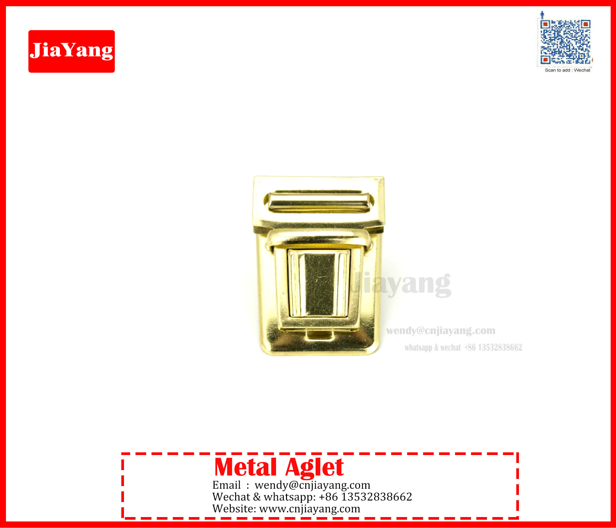 Metal Catch Tuck Latch Lock For Leather Bag Case Purse Clasp