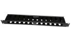 19 Inch Rack Mounted Metal Fiber Optic Cable Management Panel 1U Height Black