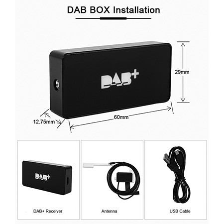 ABS Stainless Steel DAB Radio For Android 12.0 11 9 8 Car GPS System and HD Data Recorder