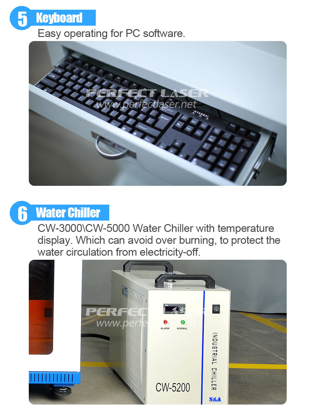 30w 60w Co2 Laser Marking Machine Water Cooling For Wood Glass Plastics Leather