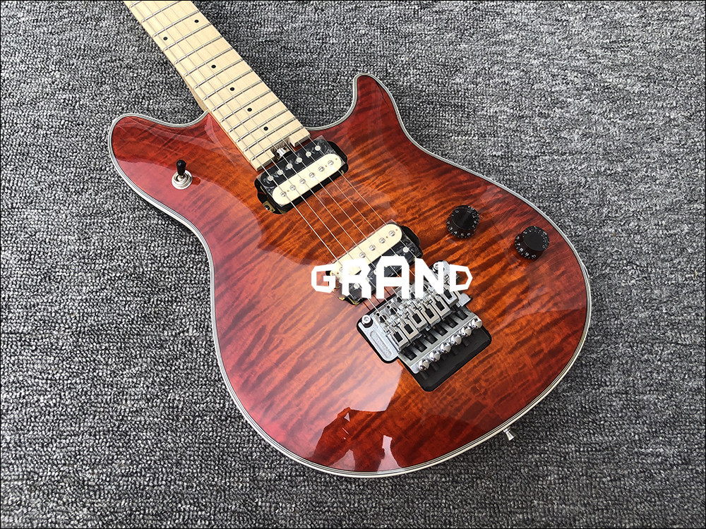 Factory Custom Mahogany Body With Quilted Maple Top Red Paint Floyd Electric Guitar Free shipping