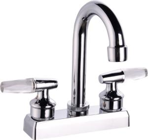 Quality Brass 2 Handle Centerset Lavatory Faucet High Arc In Chrome wholesale