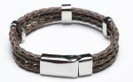 Leather Bracelet, Stainless Steel Clasp, 8 Inches