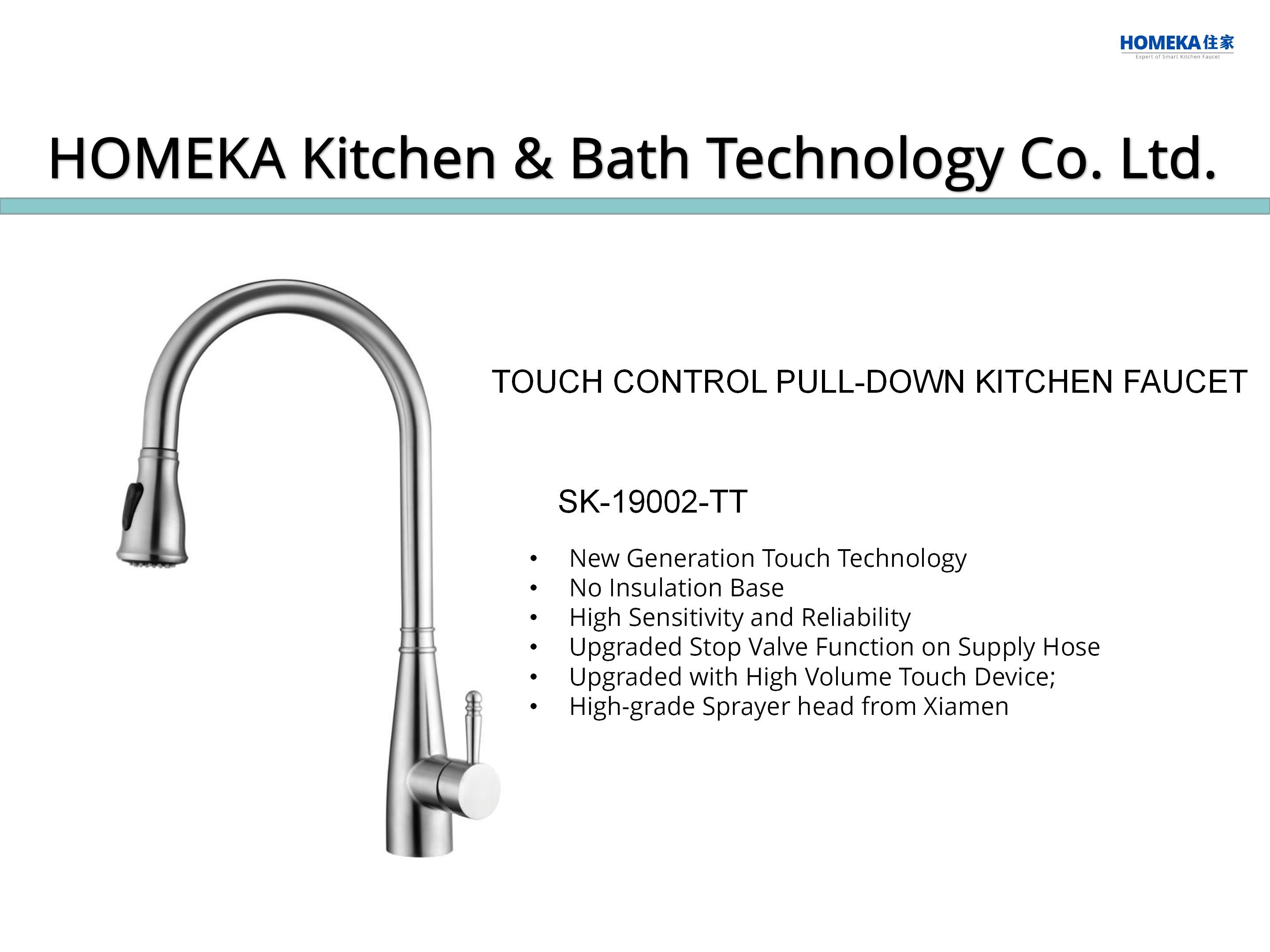 Two Mode Sprayer Kitchen Bar Faucets SUS304 Stainless Steel Touch Control Taps