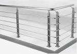 Round Stainless Steel Stair Railing Systems For Prefabricated Modern Balcony