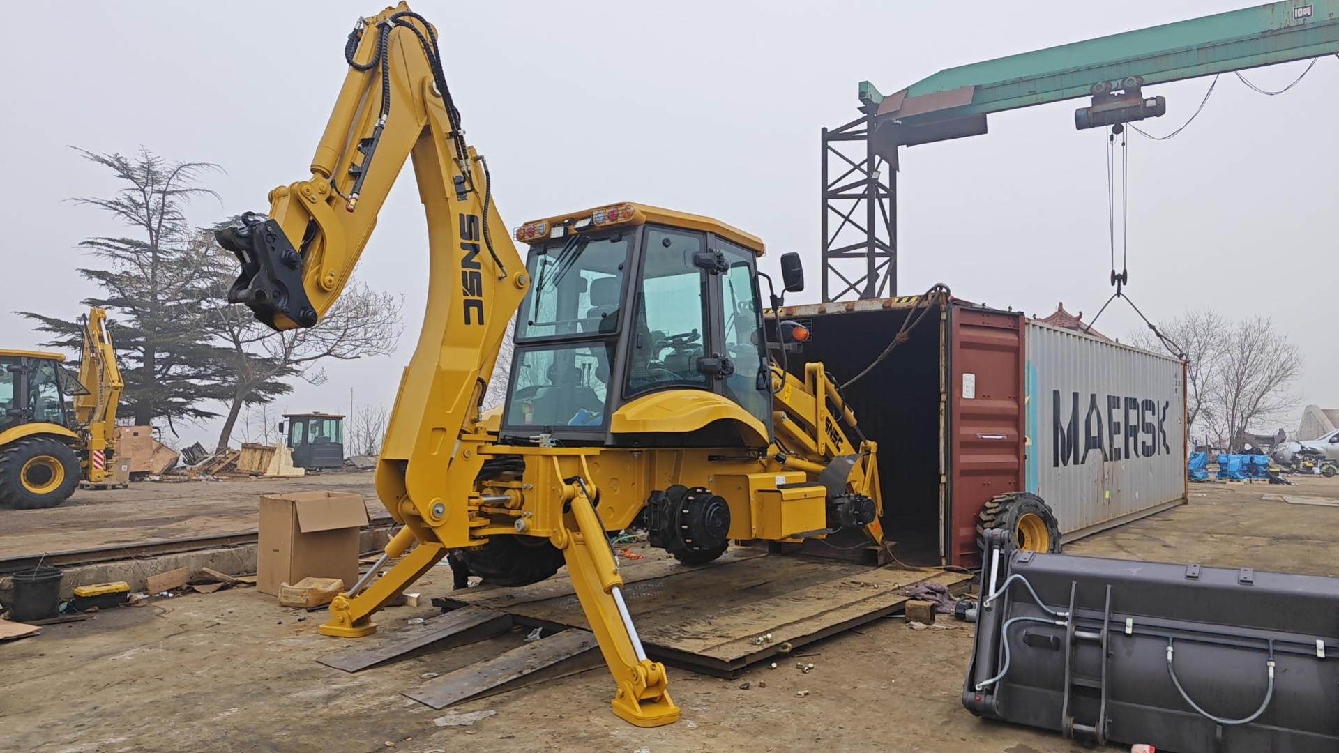 Backhoe Loader Shanmon 388H 4x4 2500kg Excavator Loader Retroexcavadora for Operation