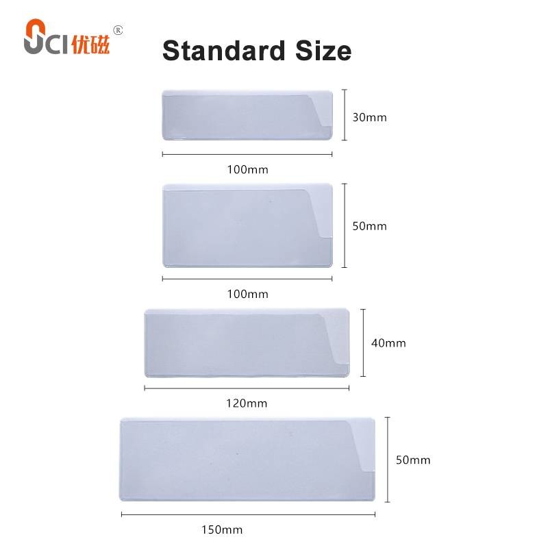 Writable Magnetic Label Holder White Clear PVC Label Holder Pocket