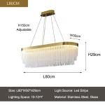 Luxury Gold Chandelier For Living Dining Room Led Glass Lighting mid century