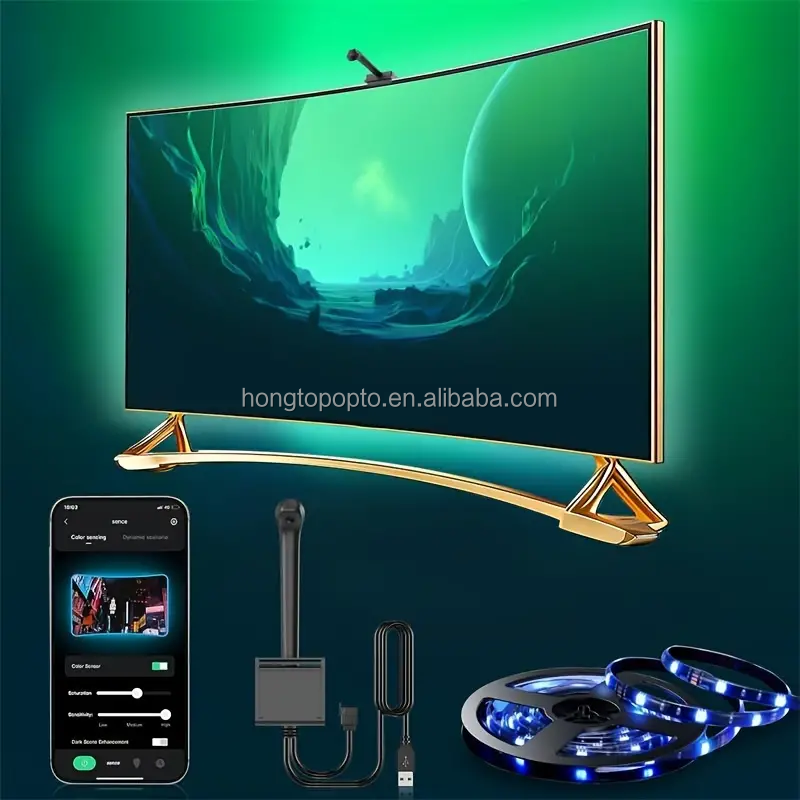 LED Type Smd5050 Led Chip Atmosphere 16.4ft LED Strip Sync to Screen Music for Google TV