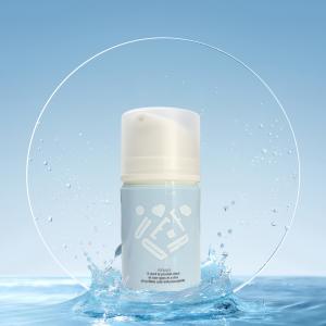 Quality 50ml Blue Red Plastic Vacuum Emulsion Bottle For Facial Treatment wholesale