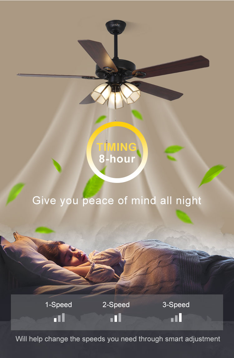 High Speed Ceiling Fan with Light Input Voltage V 110-240V/50Hz-60Hz Metal Material