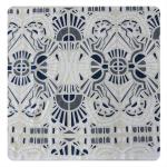 White And Black Big Geometric Cotton Polyester Lace Fabric , 1.45 - 1.5m