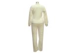 Thick Soft Coral Fleece Ladies Pajama Sets Warmest Winter Pajamas Yarn Dyed Rib