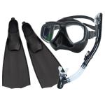 Underwater Diving Mask Snorkel Fins Swimming Flipper Tempered Glass