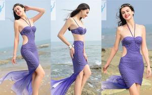 Quality Sleeveless Ladies Mermaid Swimsuit Mermaid Tail Style Good Sun Protection wholesale