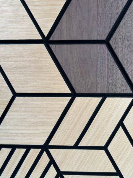 PET Wood Veneer Lightweight Acoustic Panels Sound Absorbing Wall Panel Without