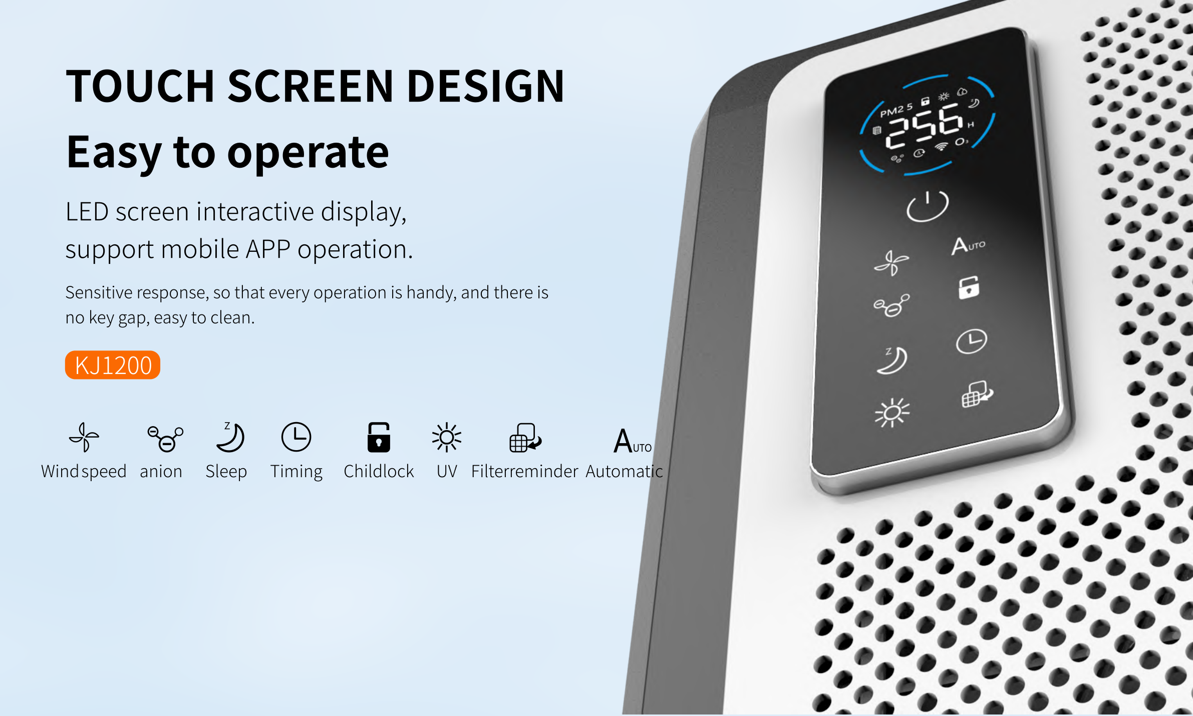 Homefish 280W UVC Negative Ion Air Purifier UV Sterilization